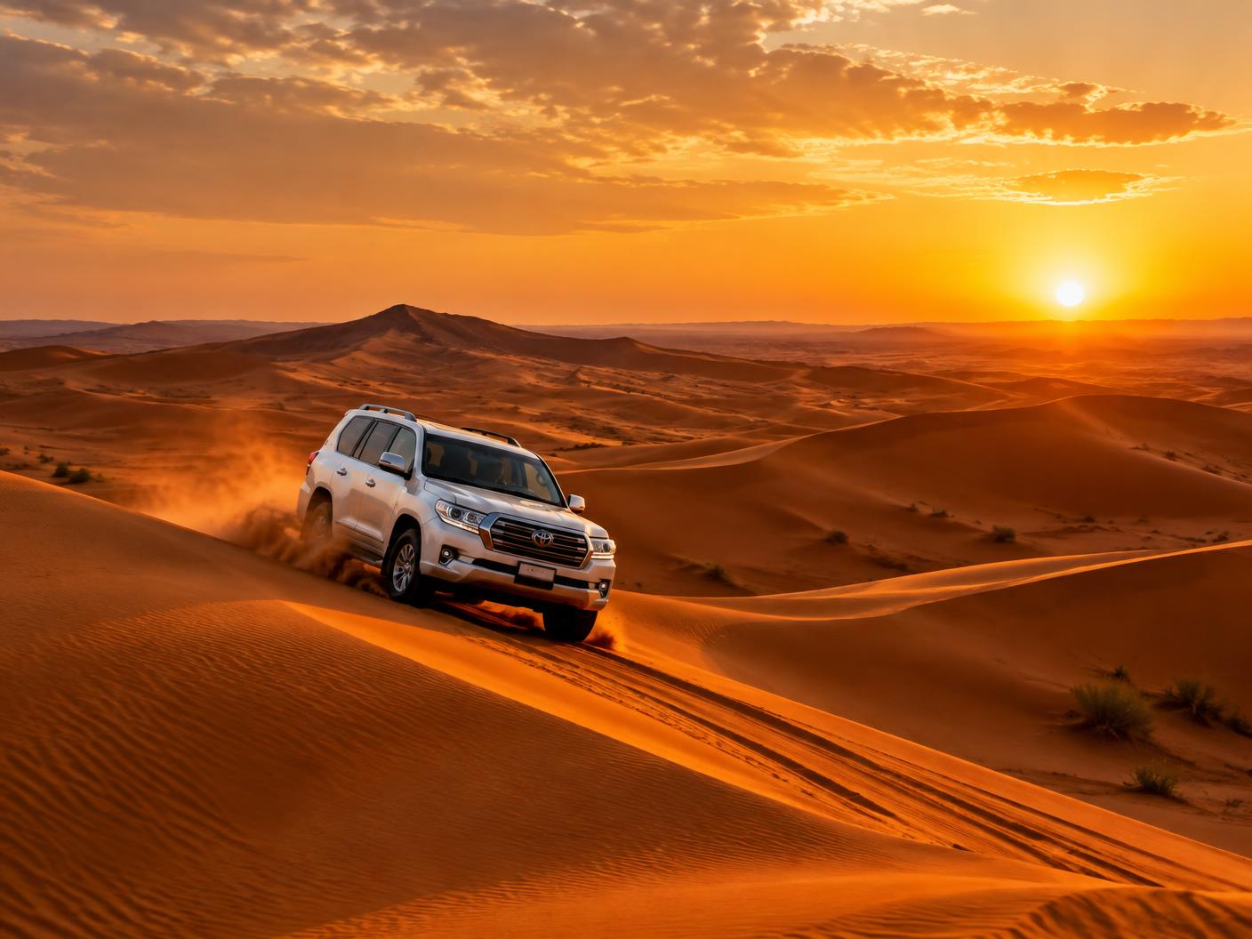 Desert safari over golden UAE dunes